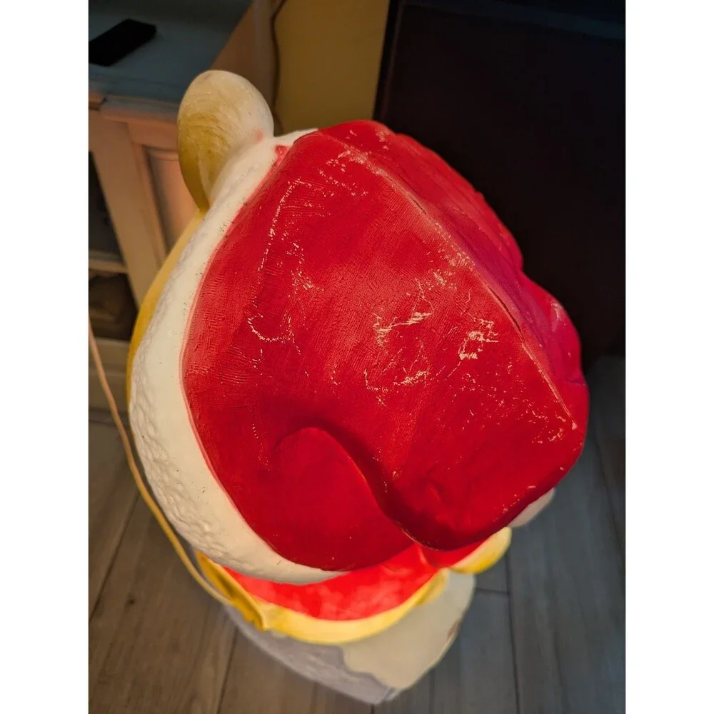 Vintage 33” Disney Christmas Blow Mold Winnie The Pooh Santa’s Best Honey Pot